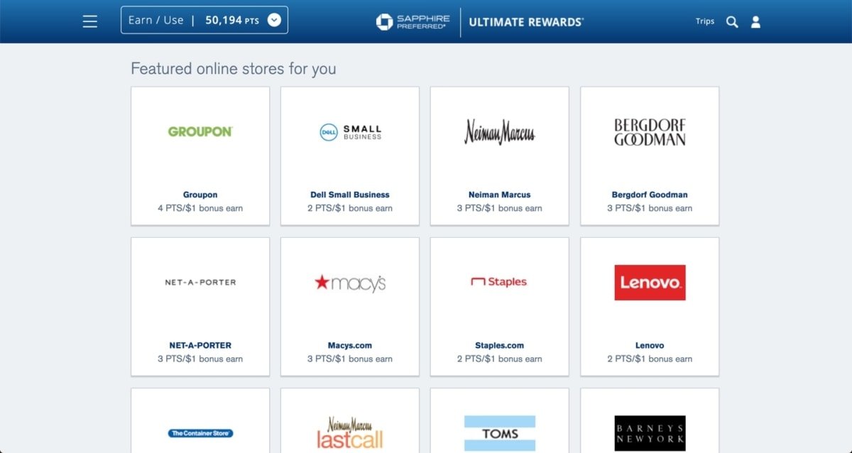 Inside the Chase Shopping Portal