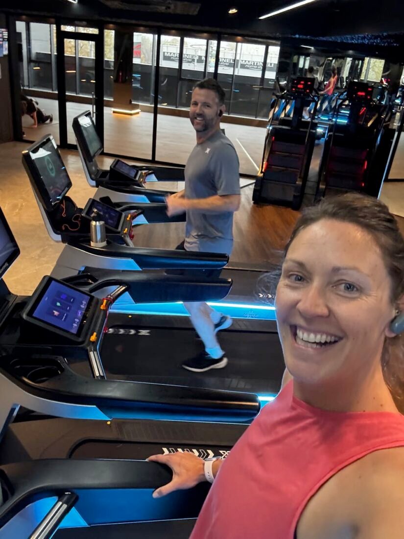 running on a treadmill