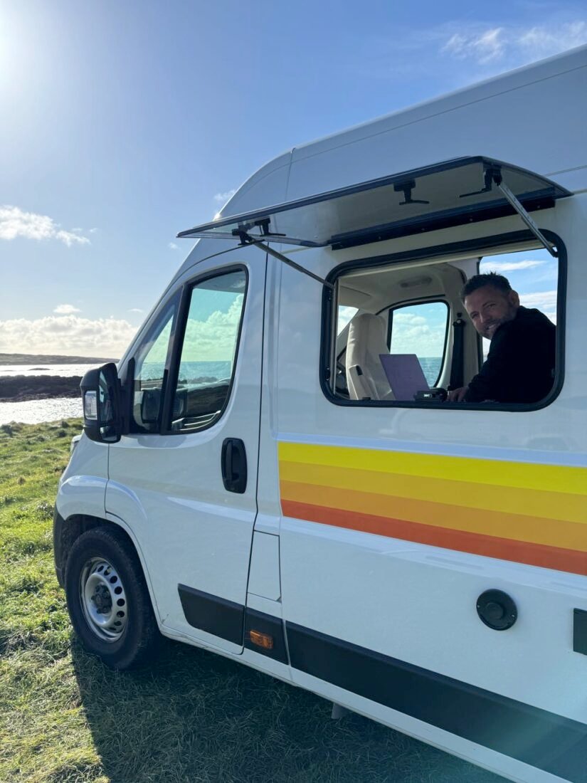 nick working in the van ireland